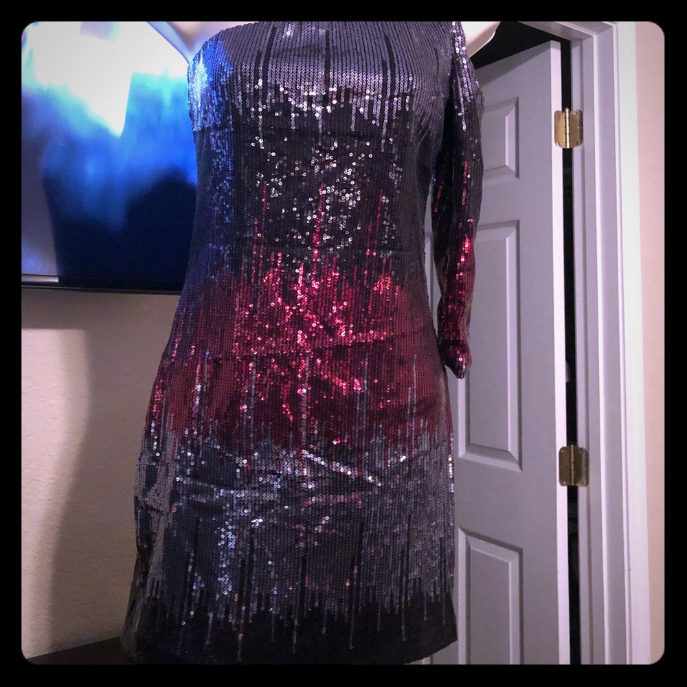 One sleeve sequin dress by Frederick’s